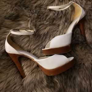 White Aldo strappy stilettos